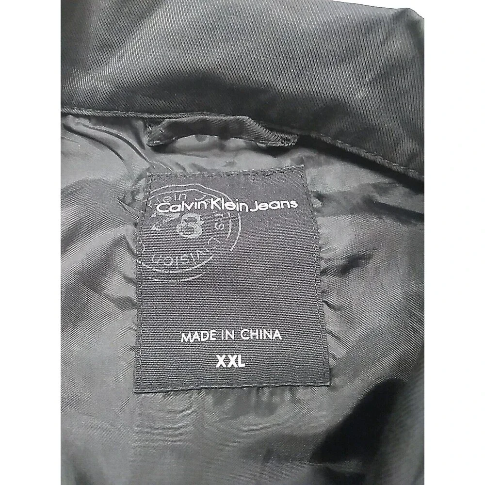 Calvin Klein‎ Jeans Lightweight Jacket Full Zip Black Coat, Men's XL